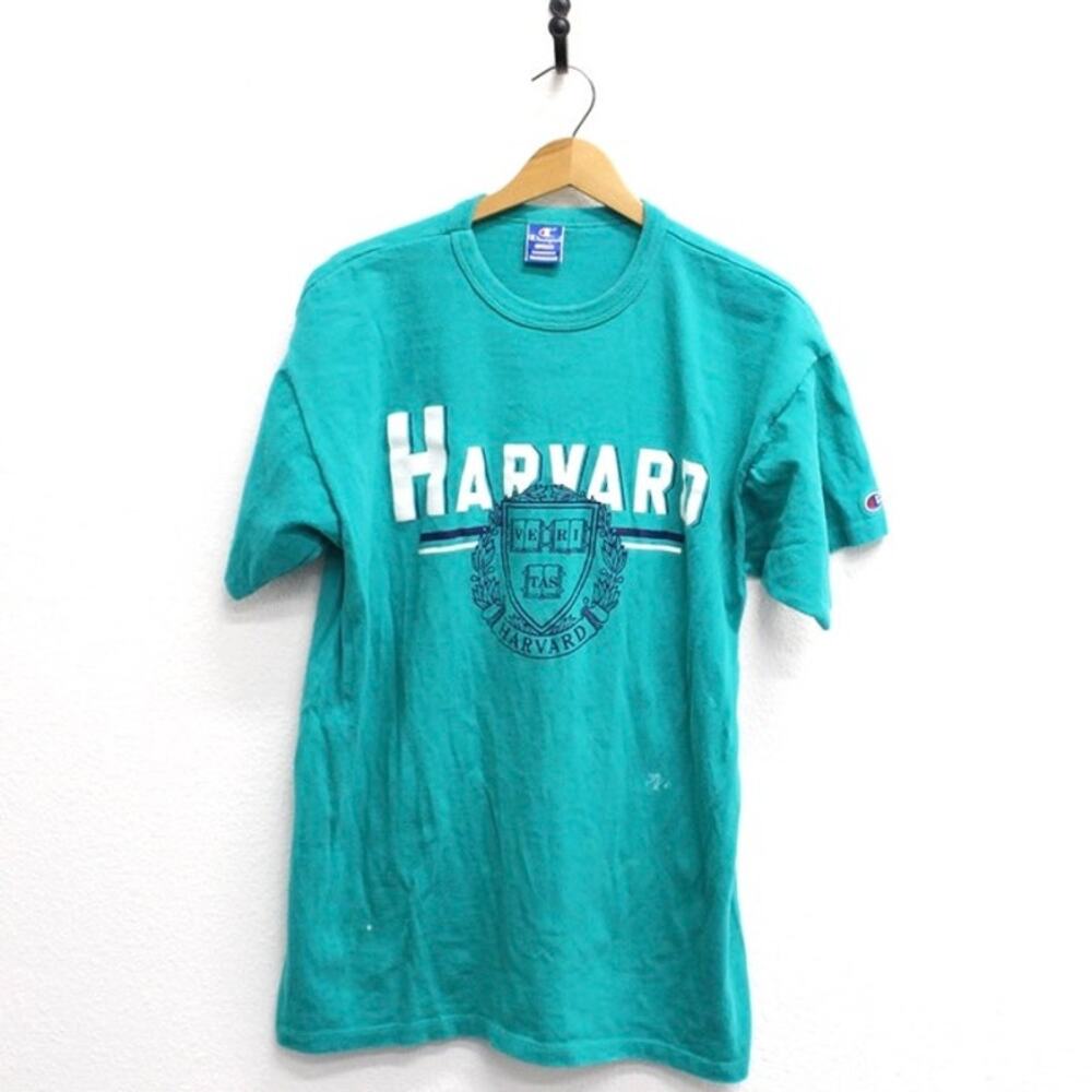 Vintage 80s Harvard University Ivy League Green T Shirt Mens XL